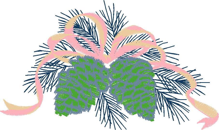 Pine Cones with Ribbon Bow