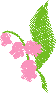 Pink Buds with Leaf Sprig
