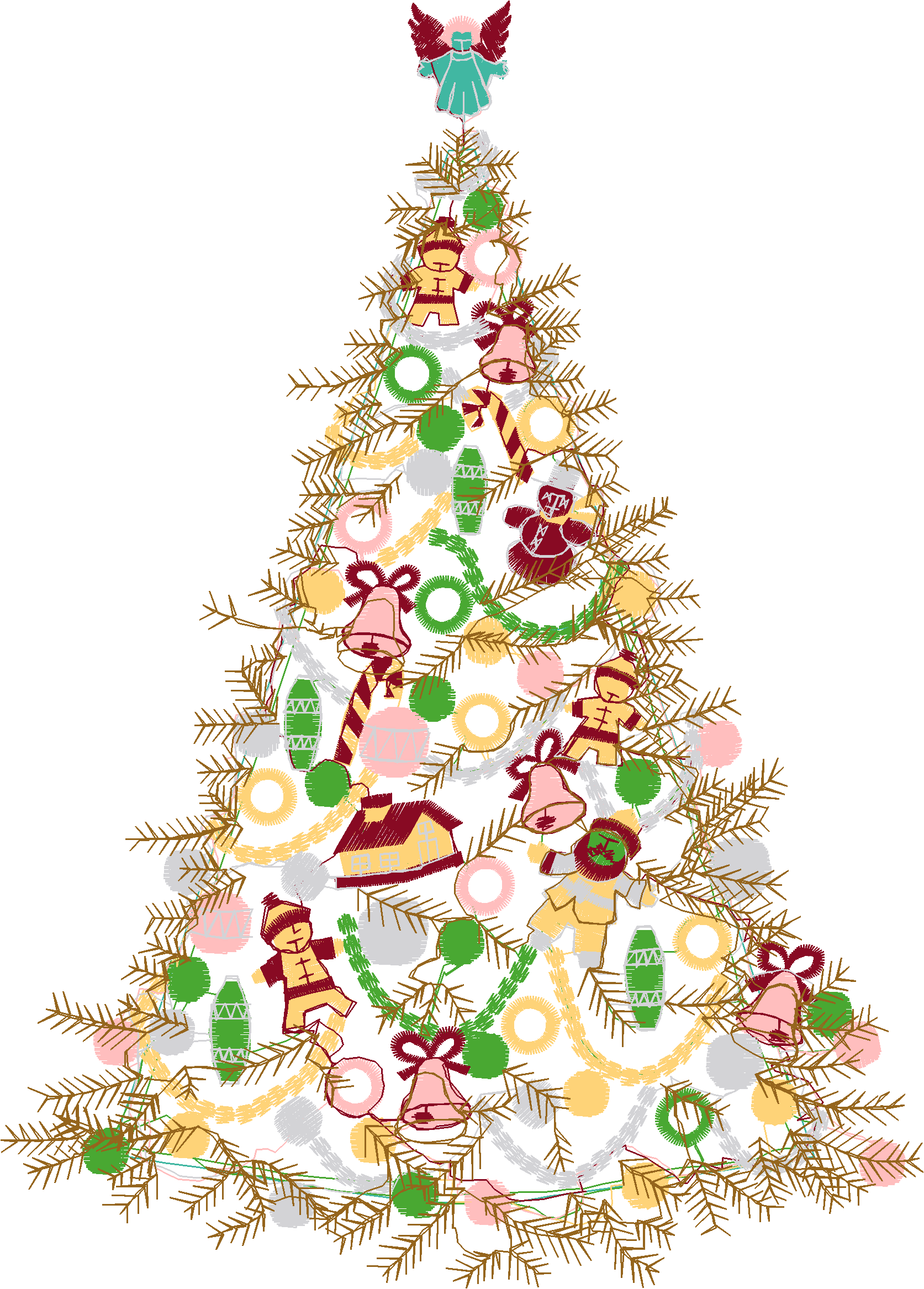 Pink Christmas Tree with Ornaments