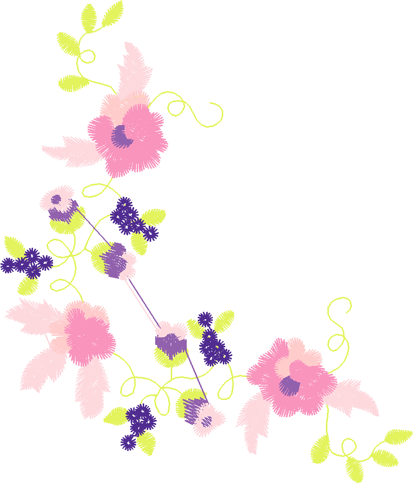 Pink Floral Vertical Border