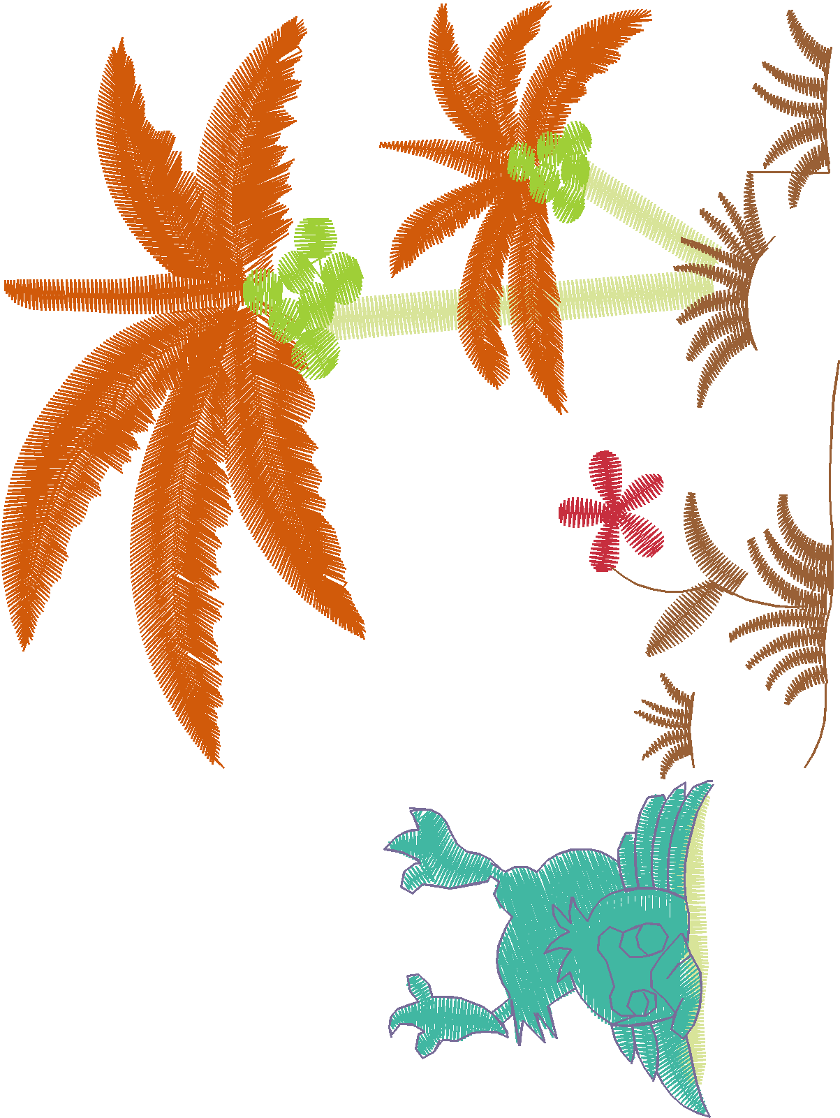 Pink Lilies with Green Bird