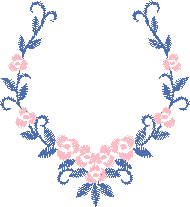 Pink Rose Neckline Wreath