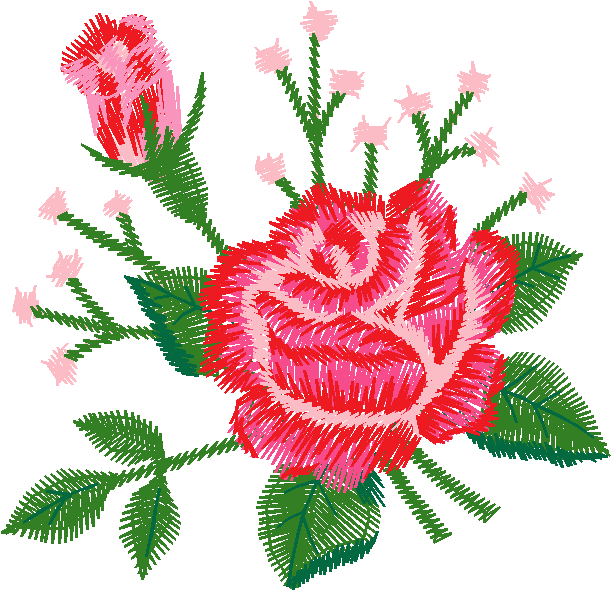 Pink Rose with Buds