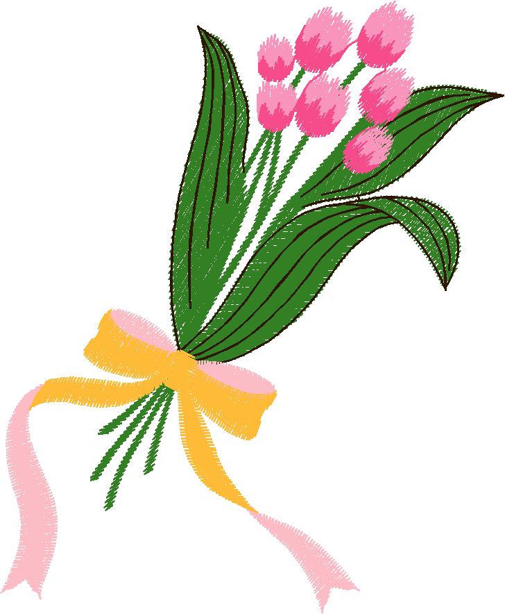 Pink Tulip Bouquet with Bow