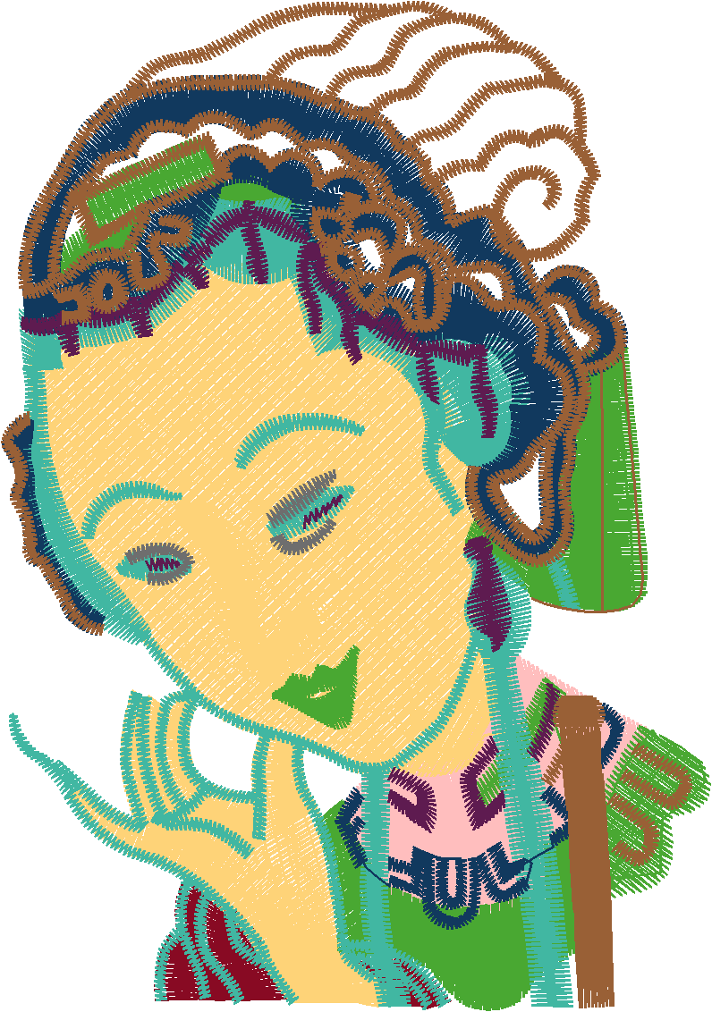 Purple and Green Face Portrait