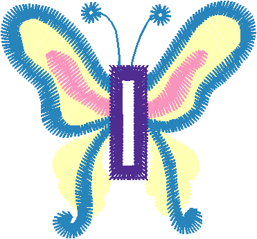 Purple Blue Butterfly with Leaves