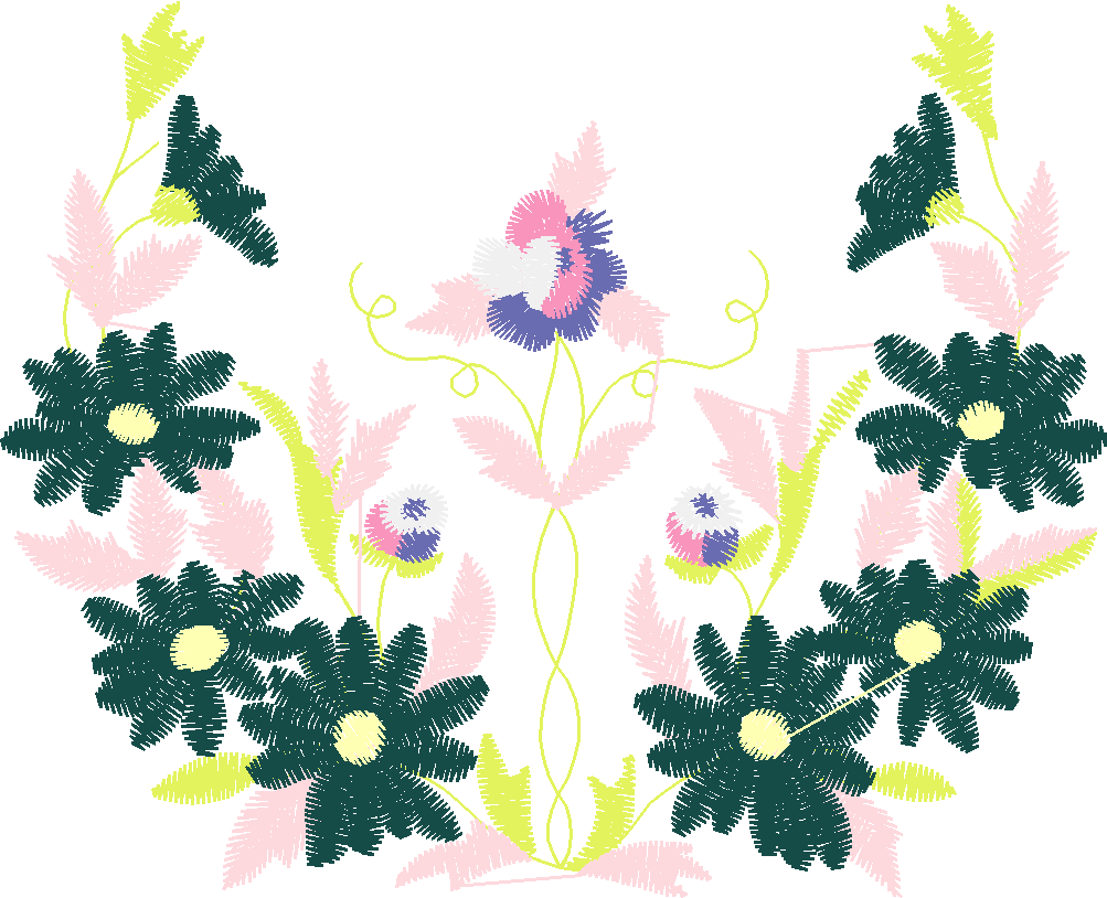 Purple Pink Floral Motif