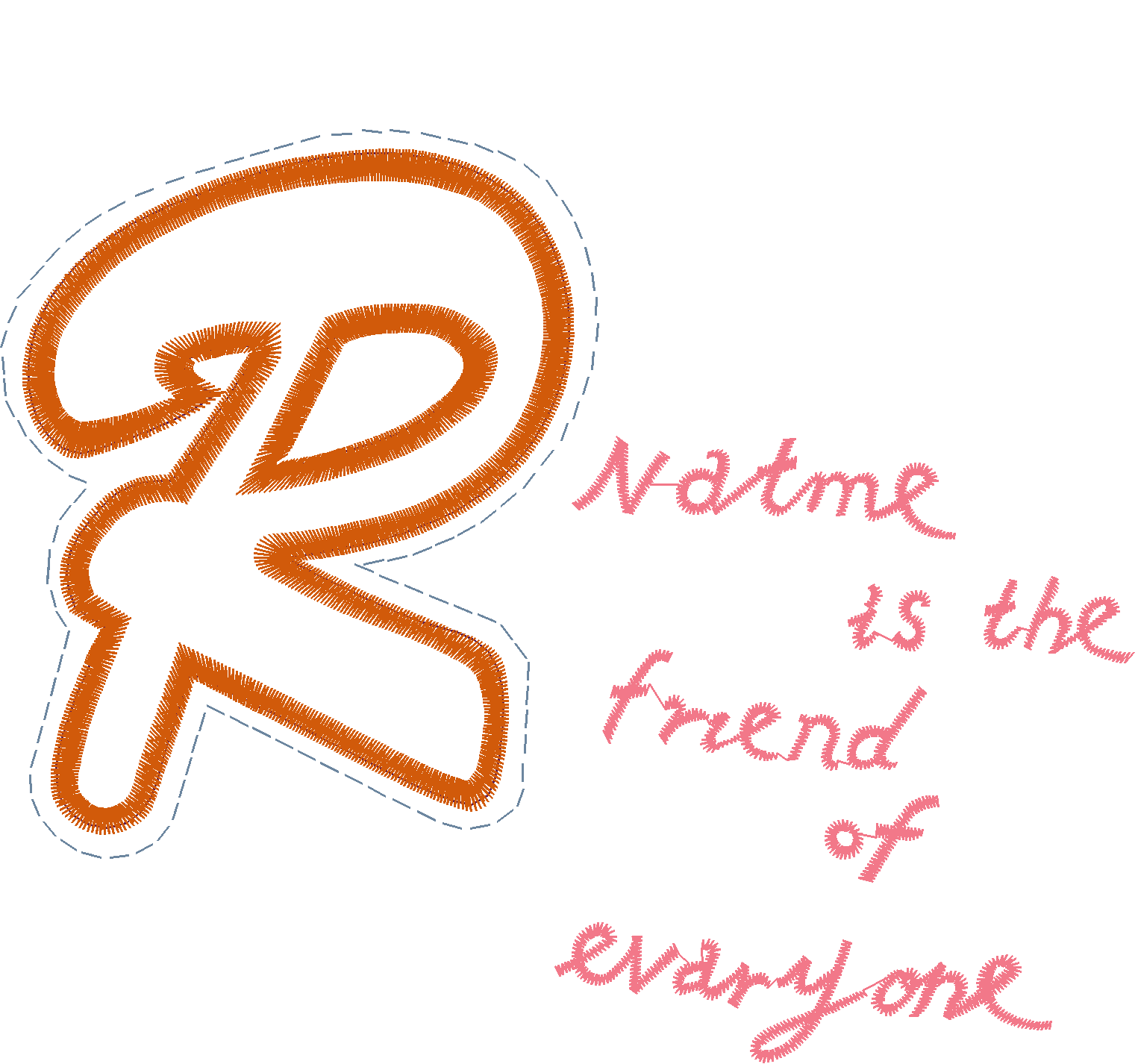 R Monogram Friend Text
