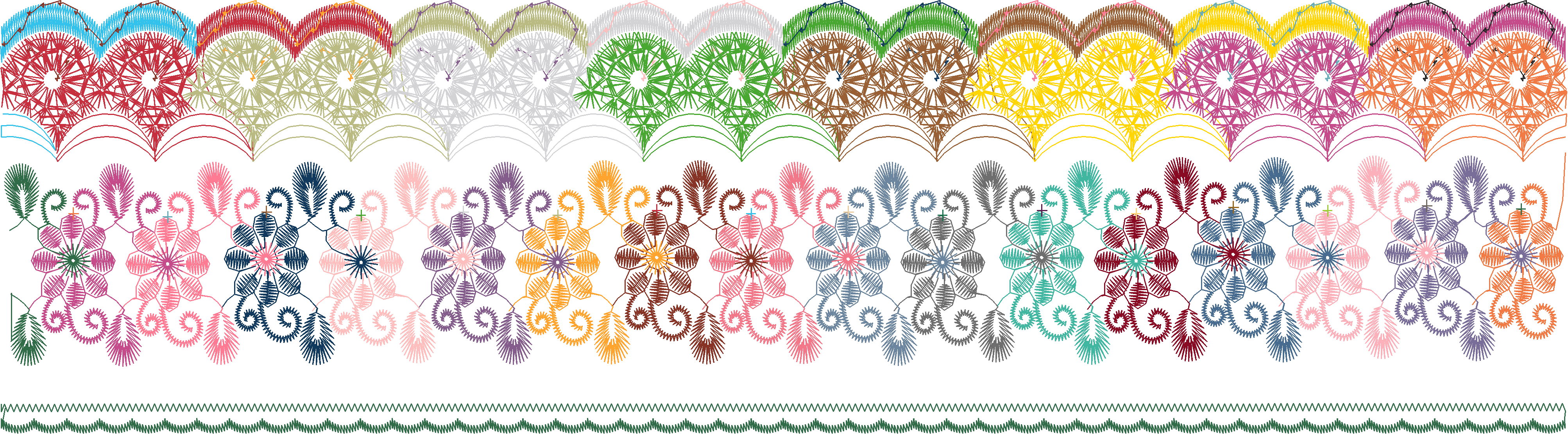 Rainbow Floral Border