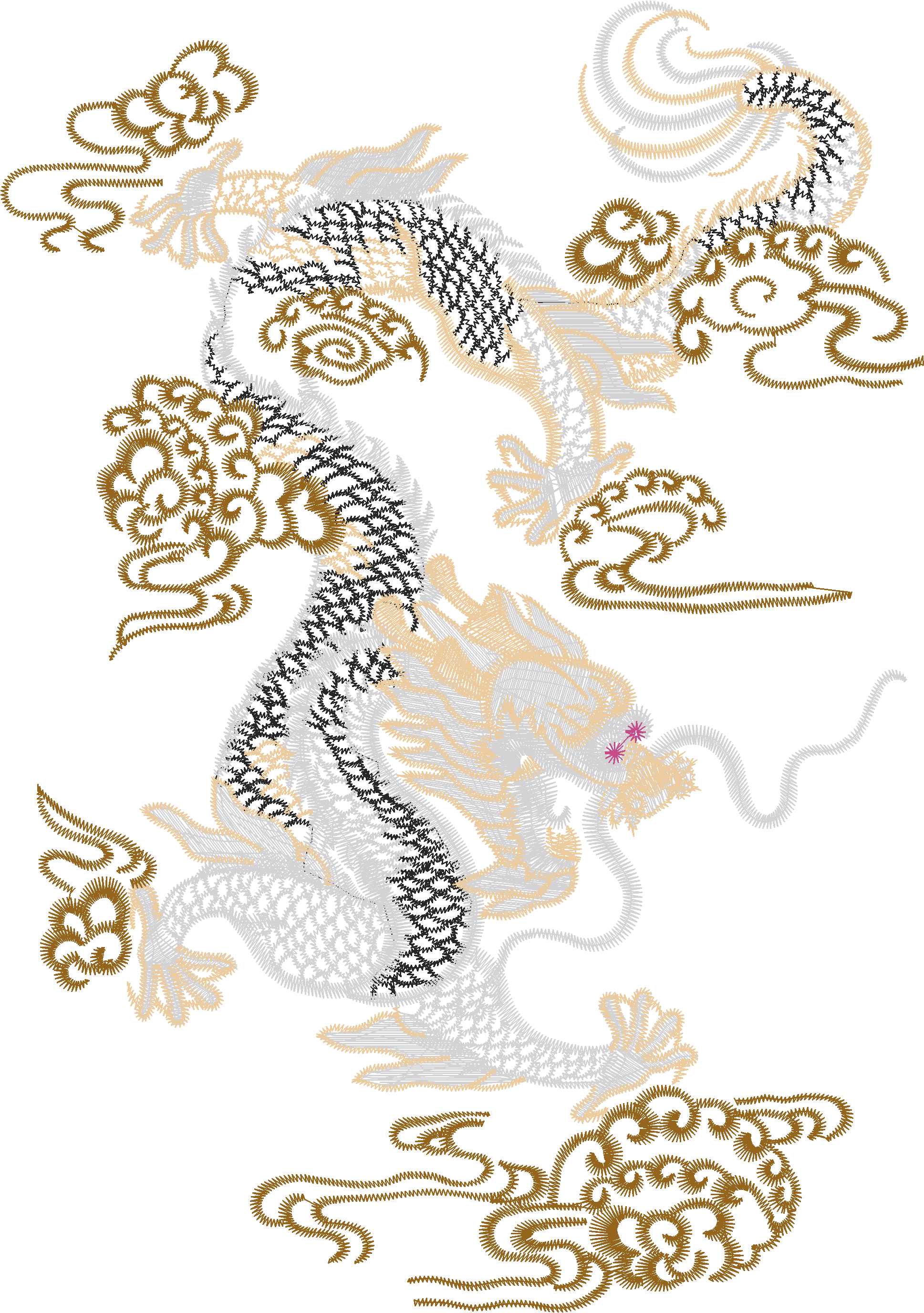 Red Dragon with Blue Companion