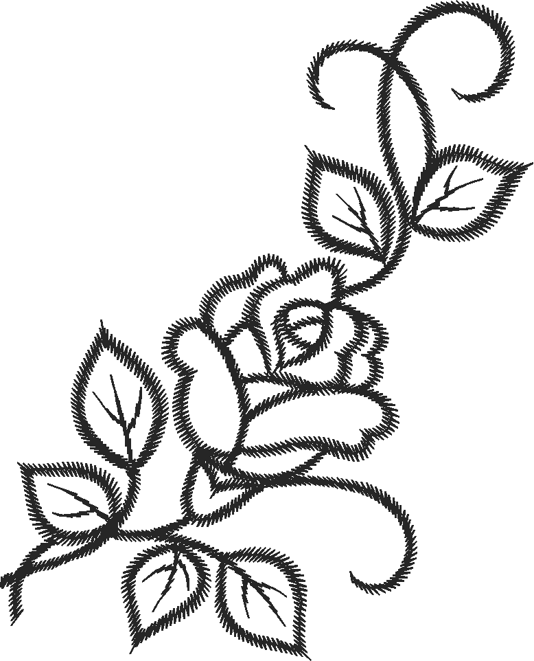 Rose and Bud Lace Applique