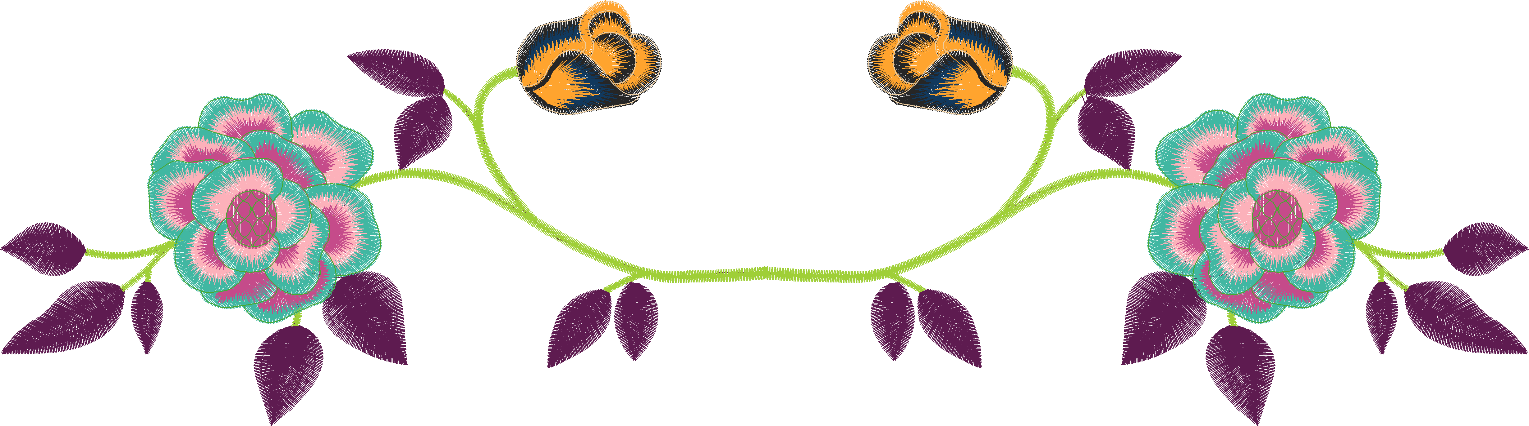 Rose and Leaf Border