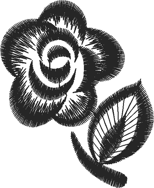 Rose and Leaf Lace Applique