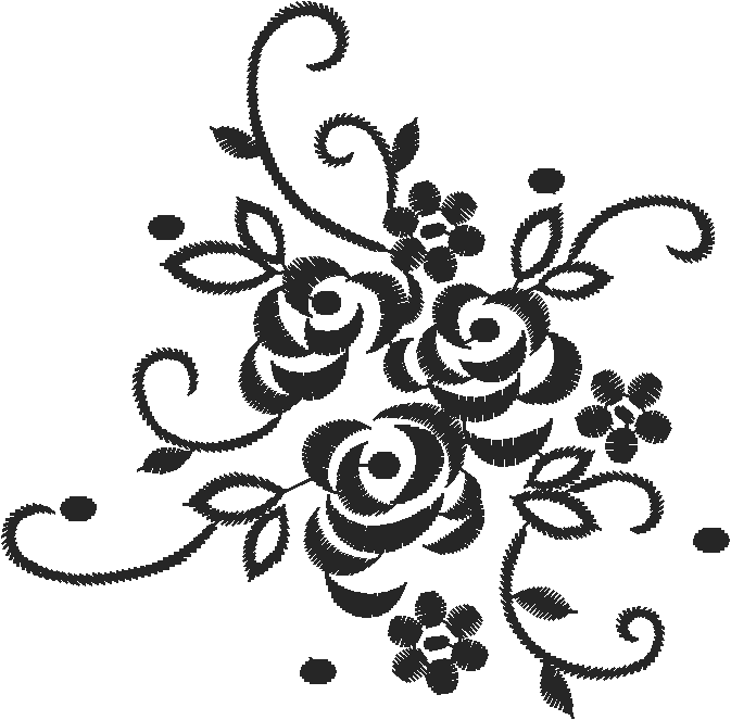 Rose Corner Spray Lace Applique
