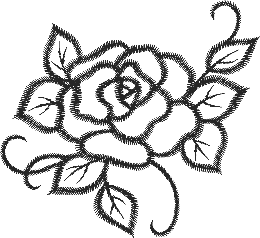 Rose Outline Lace Applique