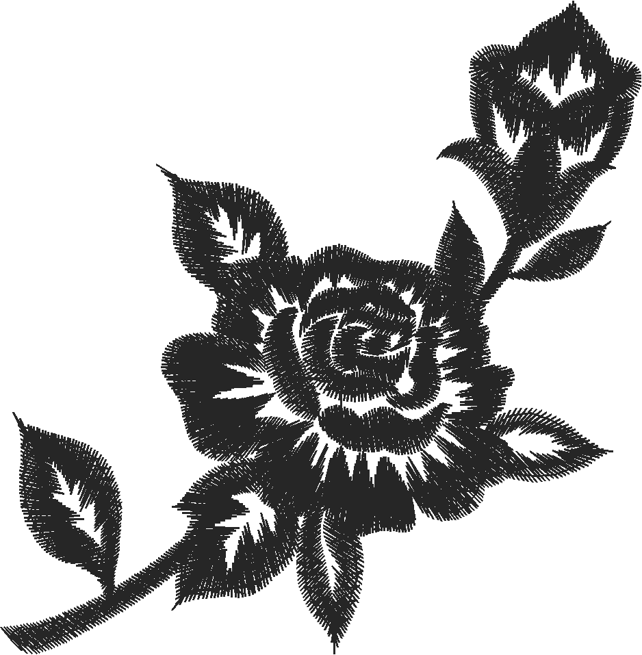Rose Stem Lace Applique