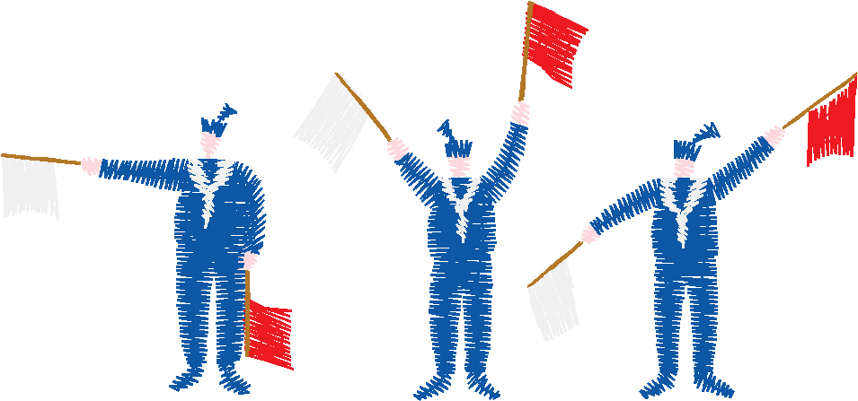 Sailors with Flags