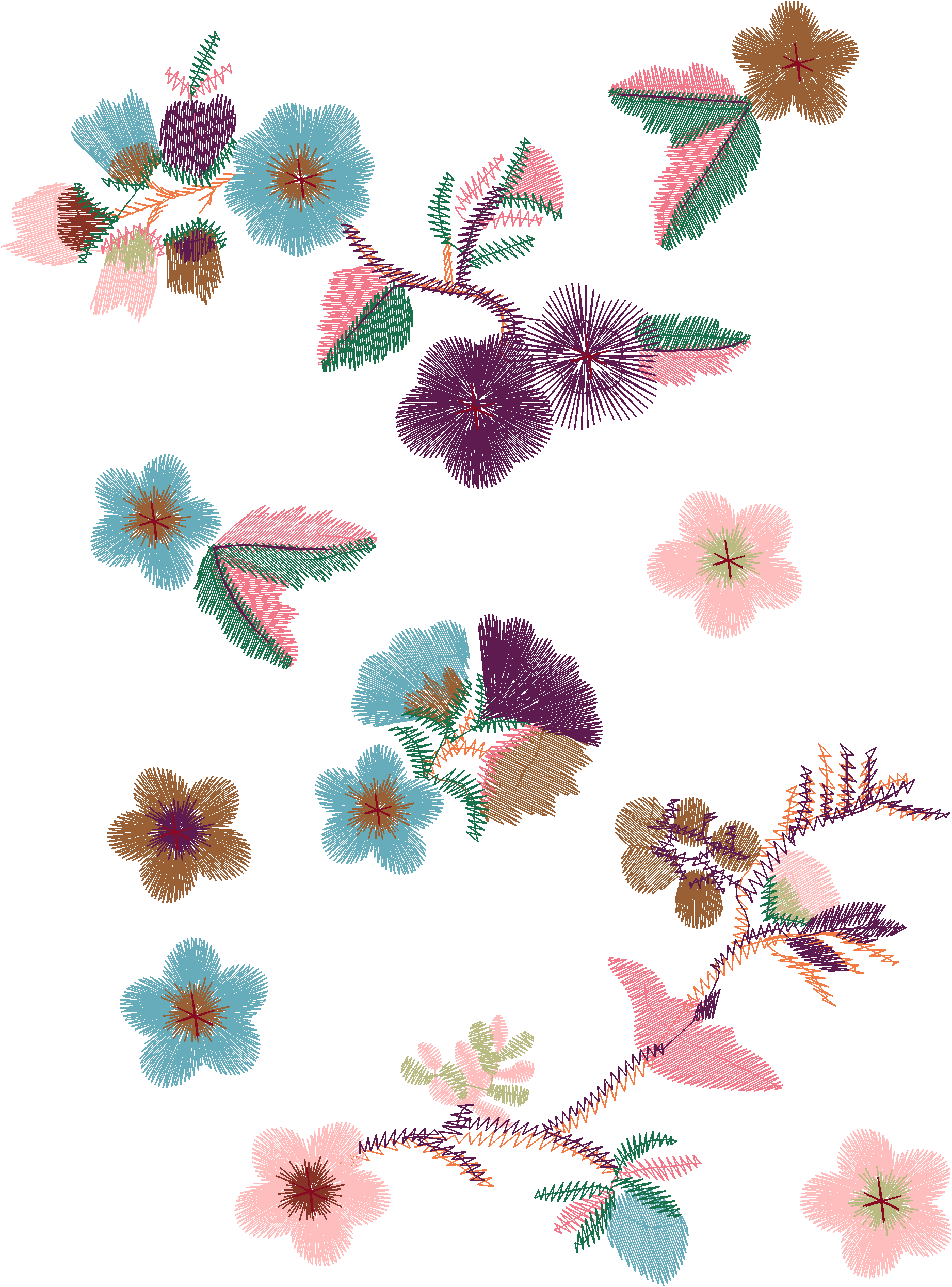 Scattered Wildflower Motif