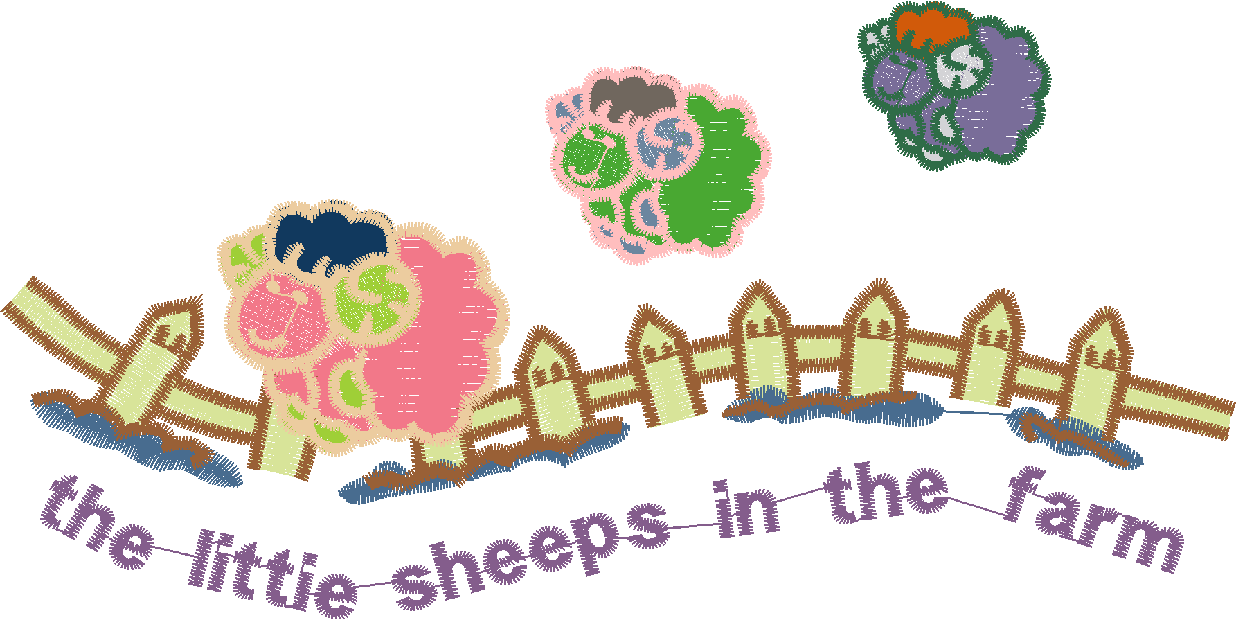 Sheep on Farm Scene