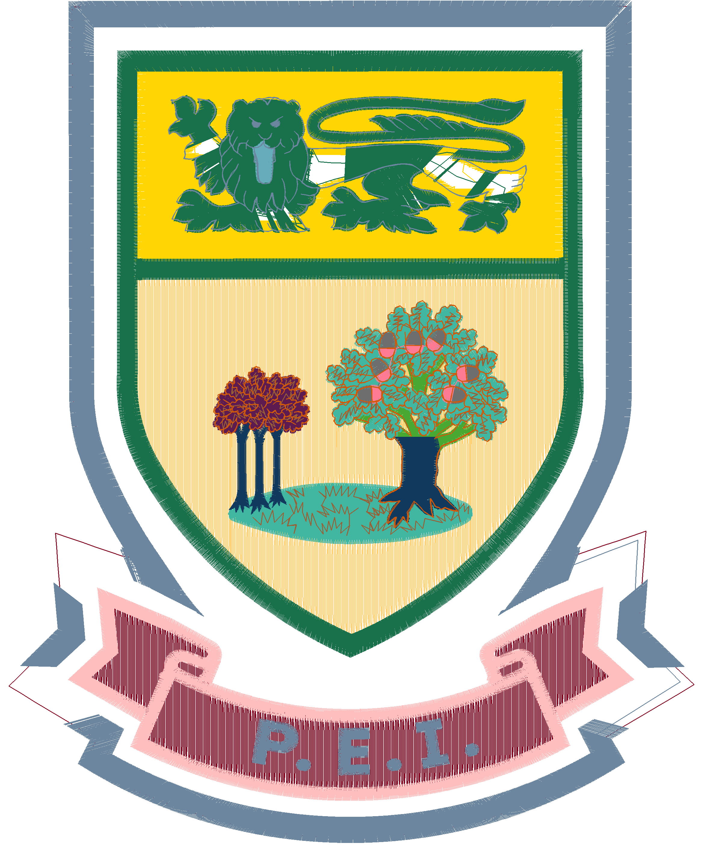 Shield Crest with Figures