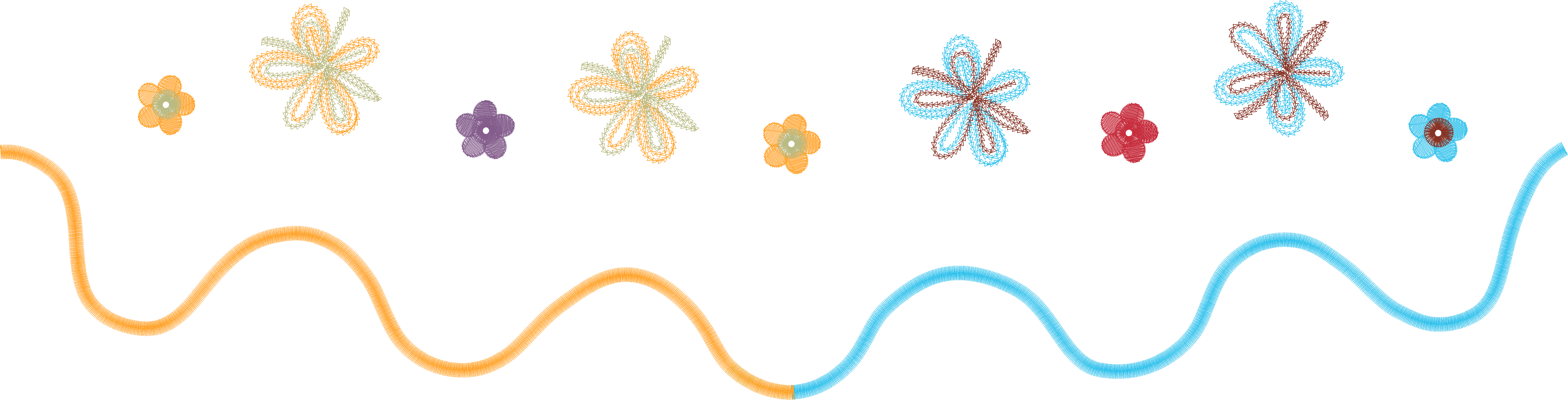 Small Floral Wave Border