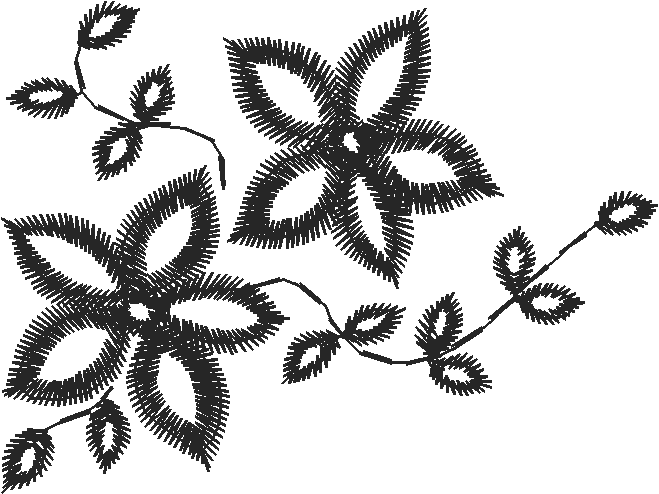 Star Flower Vine Lace Applique