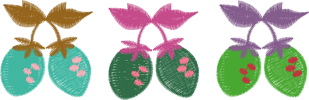 Strawberry Pair with Blossoms