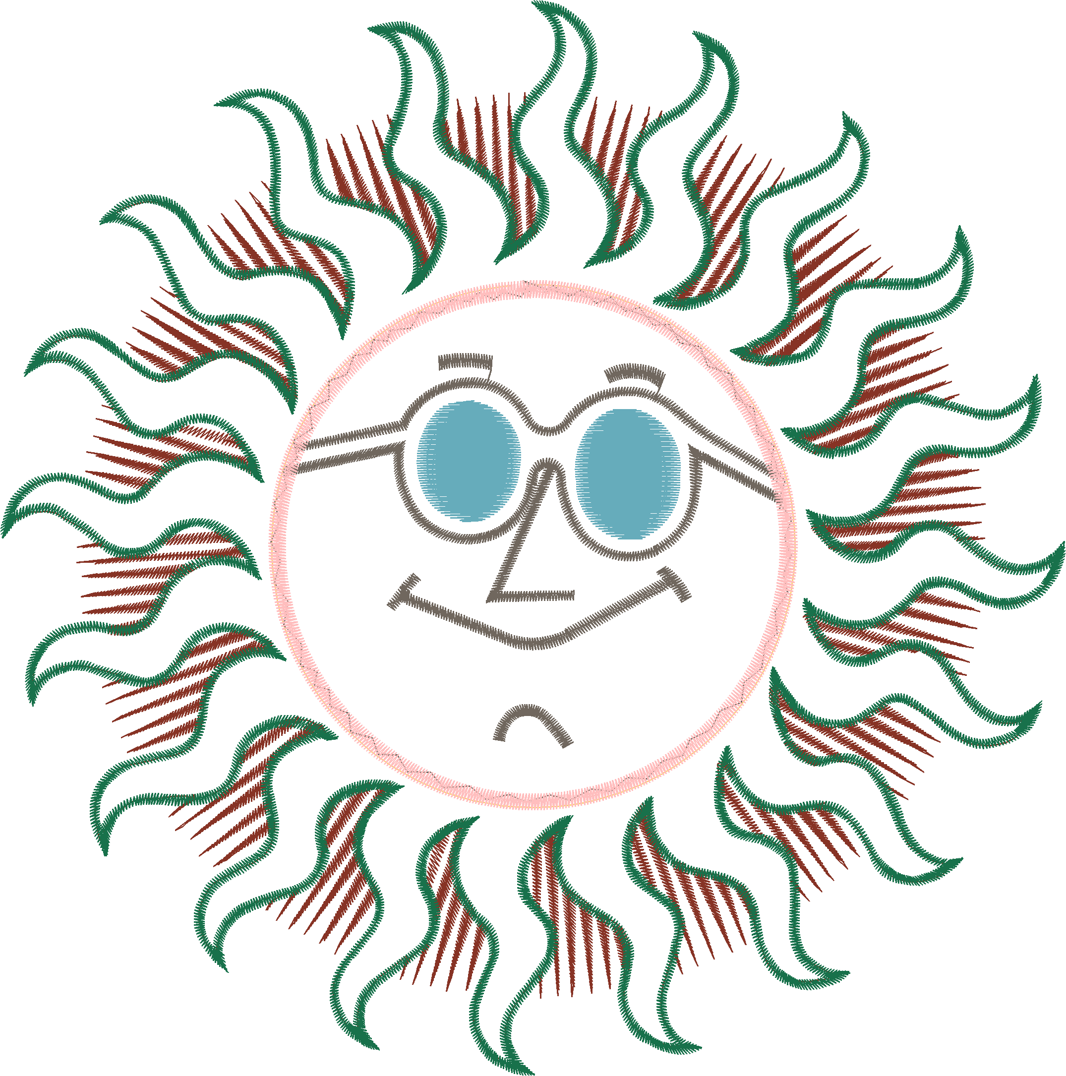 Sun with Sunglasses Face