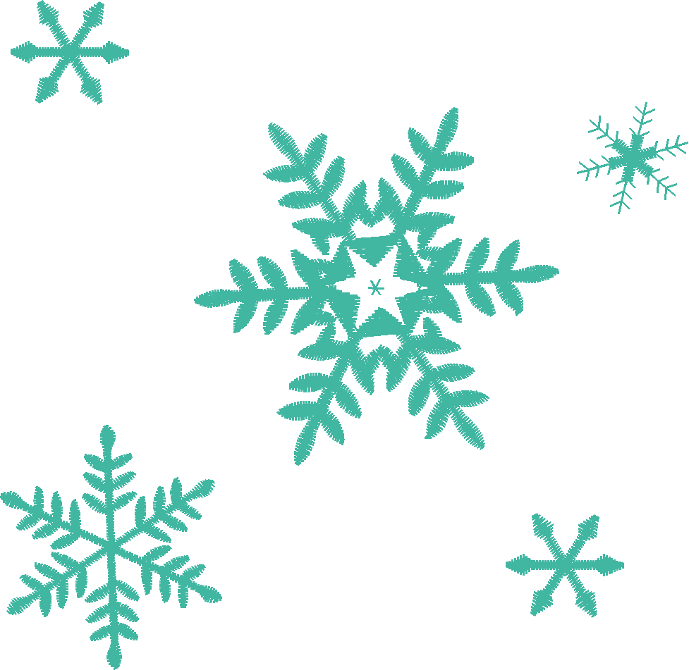 Teal Snowflake Scatter