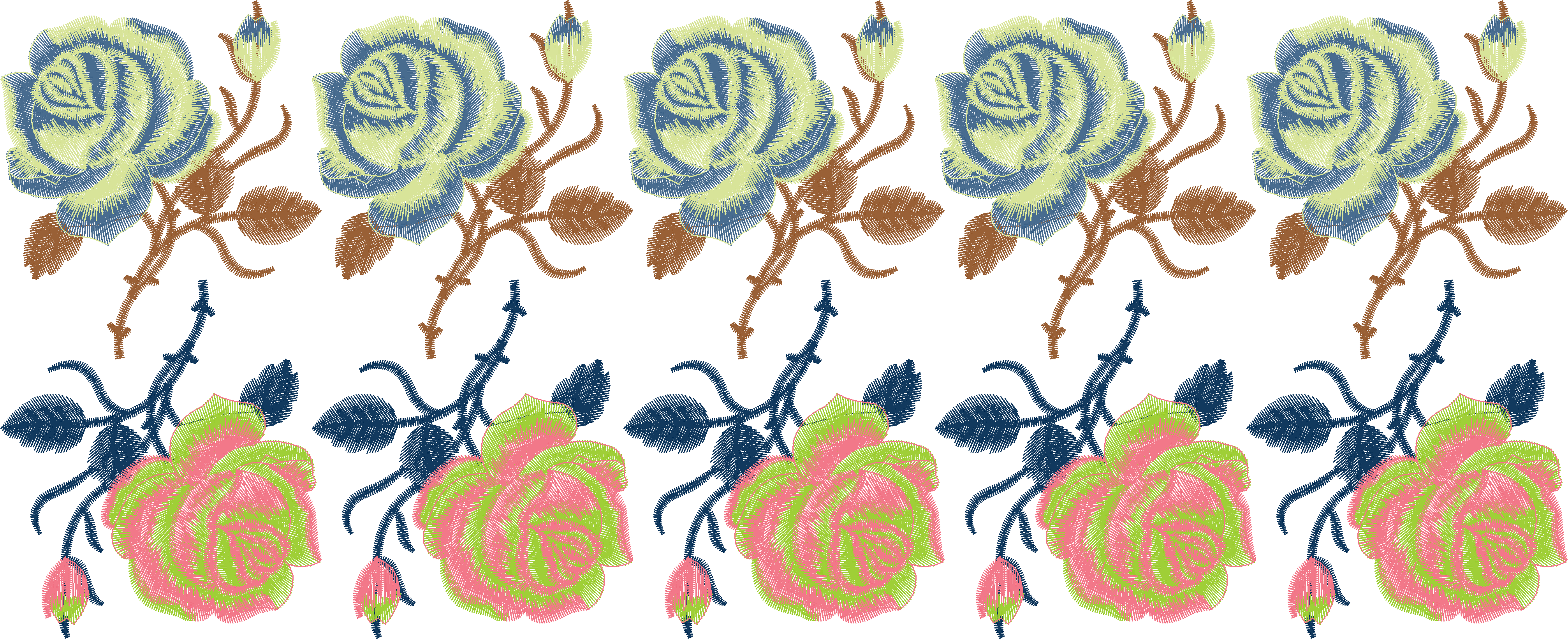 Two-Tone Rose Border
