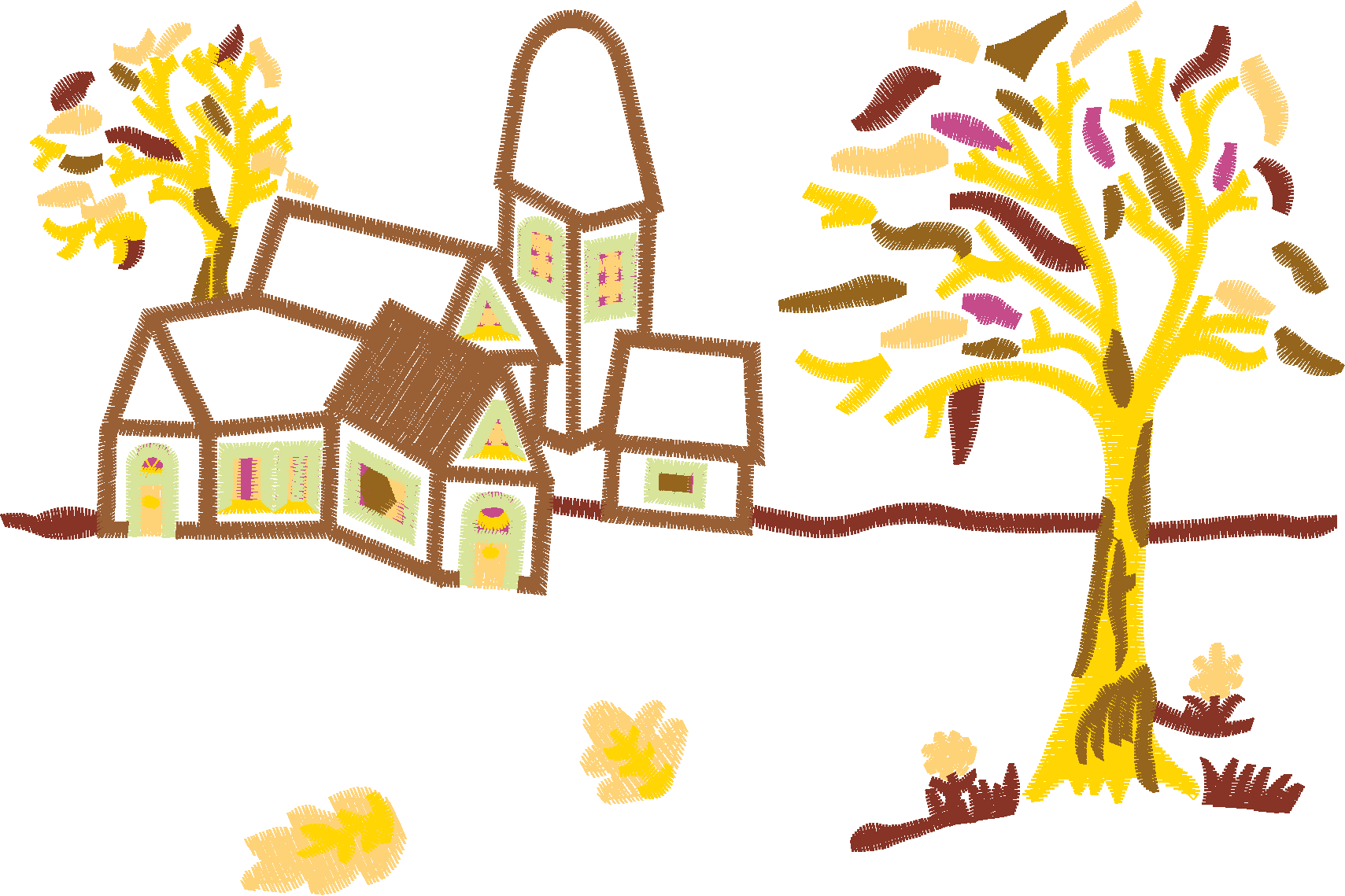 Village Houses Landscape