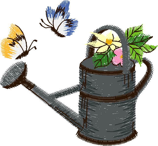 Watering Can with Flowers