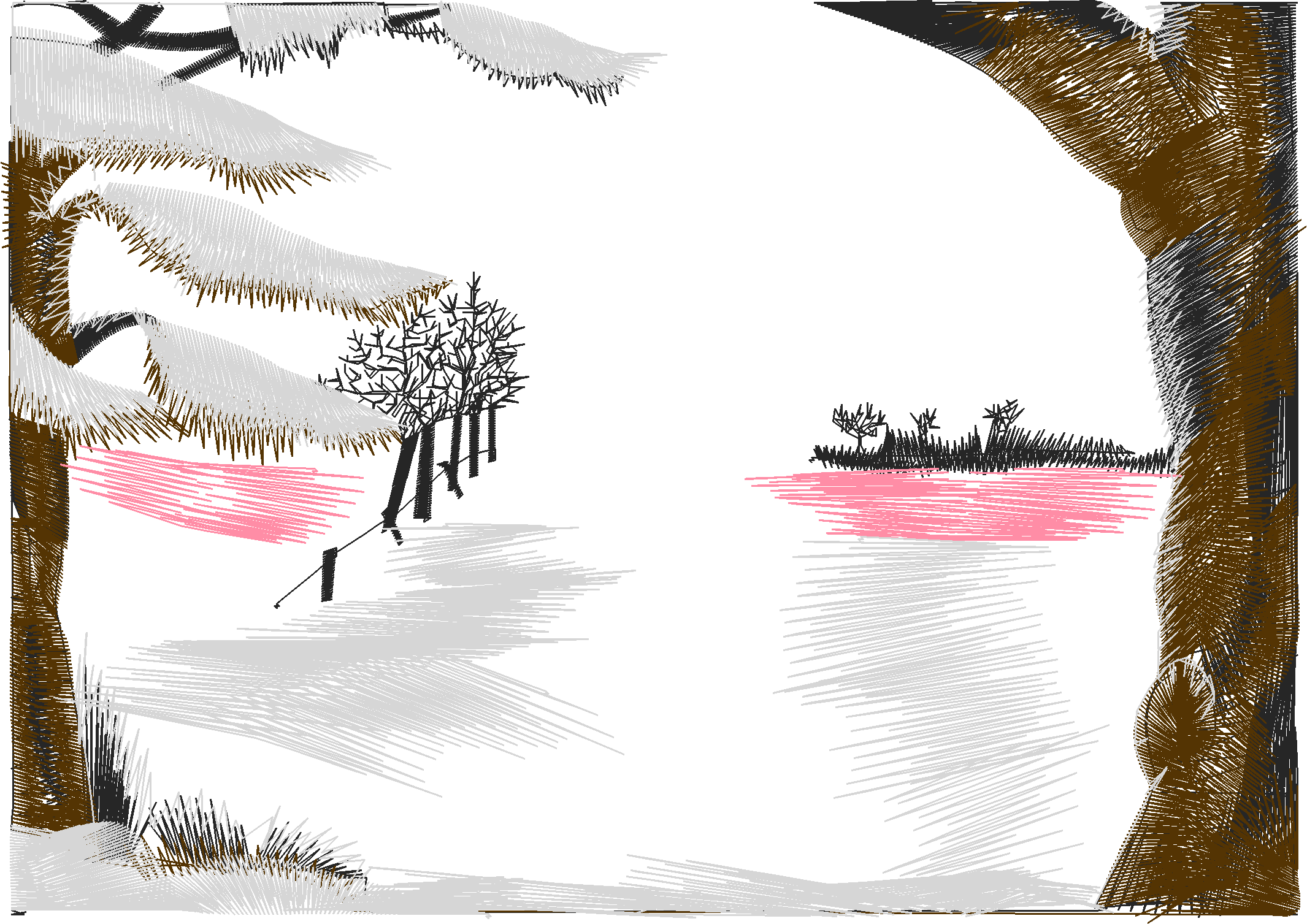 Winter Swans Landscape