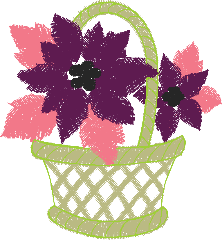 Woven Basket with Poinsettias