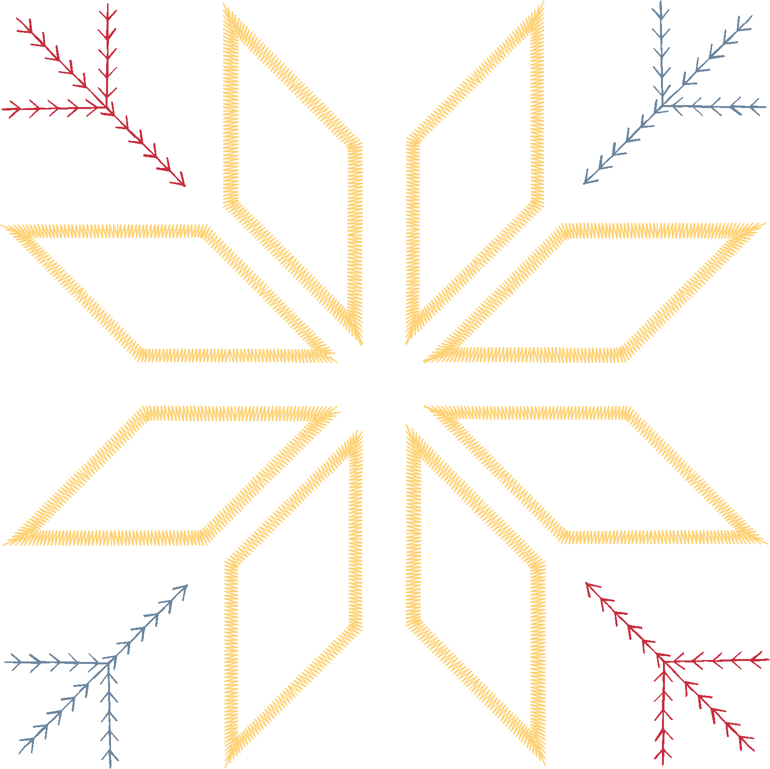 Yellow Geometric Star Snowflake
