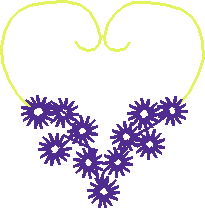 Yellow Purple Curving Vine Border